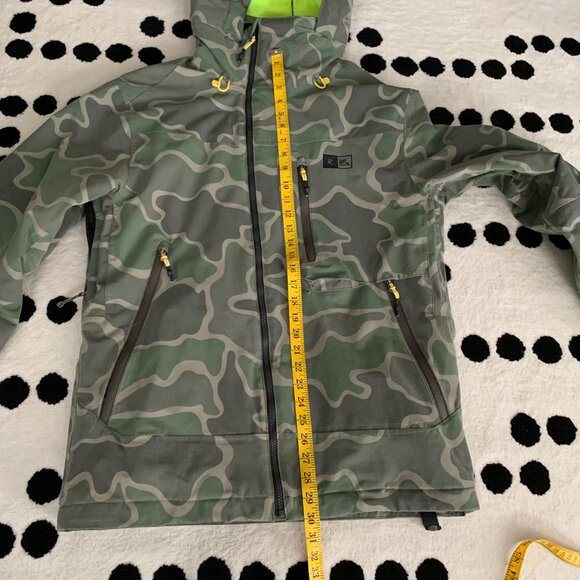 Rip Curl Snowboard Ski Winter Jacket Large Green Camo Hooded Unisex Snow Coat - Picture 16 of 16